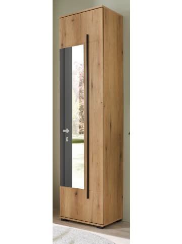 Furn.Design Schuhschrank Evoke Eiche 50 x 200 cm, Garderobenschrank mit Spiegel