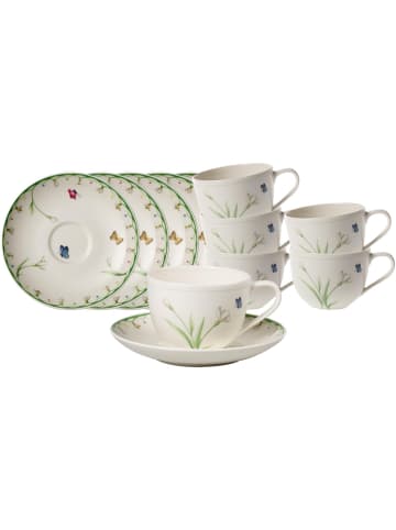 Villeroy & Boch 6er Set Kaffeetassen mit Untertassen Colourful Spring in Bunt 230 ml in bunt