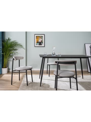 home24 home24 Esszimmerstühle im 2er-Set aus Webstoff und Metall im Retro-Stil in Grau
