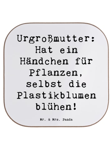 Mr. & Mrs. Panda Untersetzer Urgroßmutter Wundergrün mit Spruch in Weiß