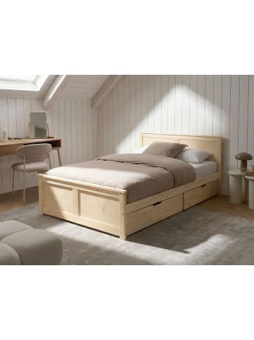 Beliani Doppelbett DAUPHIN in Braun - (W) 129 x (H) 82 x (L) 206 cm