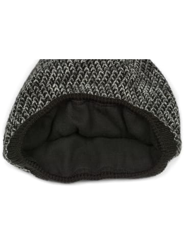 styleBREAKER Strick Beanie Mütze in Schwarz-Grau