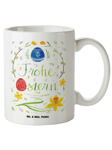 Mr. & Mrs. Panda Kaffeetasse Ostern Frohe Ostern ohne Spruch in Weiß