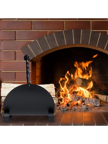 relaxdays Kaminholzkorb in Schwarz - (B)43,5 x (H)42,5 x (T)30 cm
