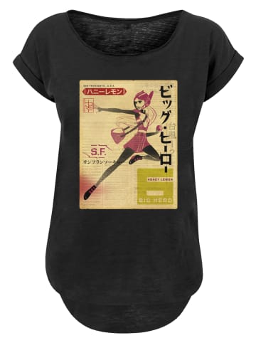 F4NT4STIC Long Cut T-Shirt Big Hero 6 Honey Lemon Newspaper in schwarz