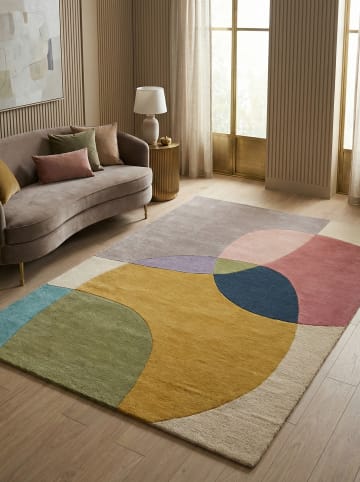KADIMA DESIGN Eleganter Wohnzimmer-Teppich aus 100% Wolle in Multi