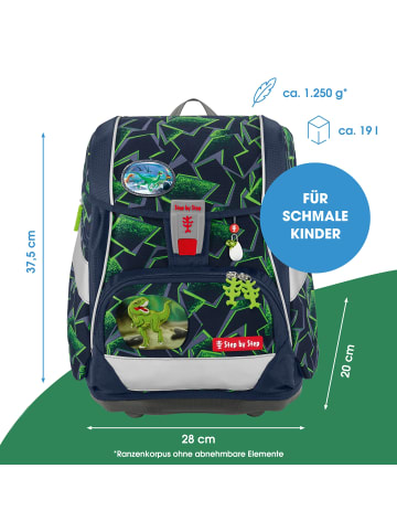 Schulranzen-Set 2IN1 PLUS „Wild T-Rex Taro“, 10-teilig, grün