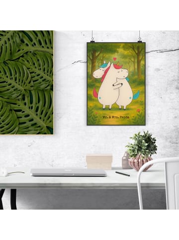 Mr. & Mrs. Panda Bild Einhorn Mitteilung Design ohne Spruch in Weiß