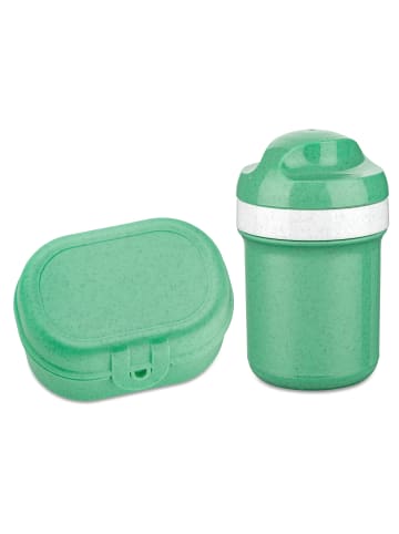 koziol PASCAL MINI + OASE MINI - Lunchbox + Trinkflasche 200ml Set in organic apple gre