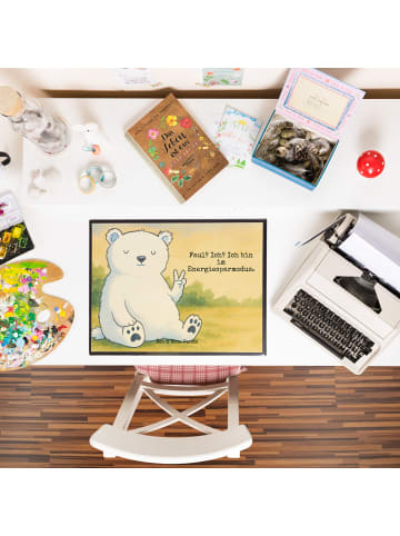 Mr. & Mrs. Panda Schreibtischauflage Eisbär Faul Design mit Spruch in Weiß