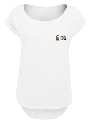 F4NT4STIC Long Cut T-Shirt Merry Christmas in weiß