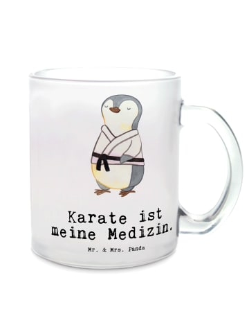 Mr. & Mrs. Panda Teetasse Pinguin Karate mit Spruch in Transparent