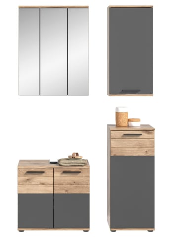 ebuy24 Badmöbelset Mason Grau 112 x 34 cm