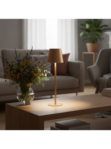 Coen Bakker LED Tischlampe dimmbar Farbwechsler IP44 Innen & Außen 36,5x11cm Glatt in Gold