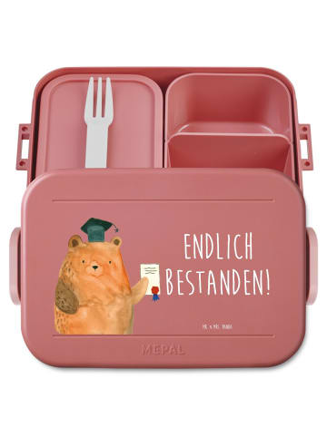 Mr. & Mrs. Panda Bento Box Bär Prüfung Motiv mit Spruch in Rot Pastell
