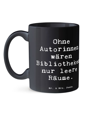 Mr. & Mrs. Panda Becher Spruch Autorin Magie mit Spruch in Schwarz