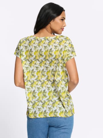 Sieh an! Tunika in zitrone-khaki-bedruckt