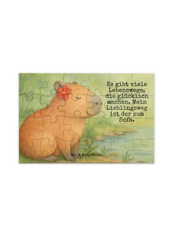 Mr. & Mrs. Panda Puzzle Capybara Blume Design mit Spruch in Weiß