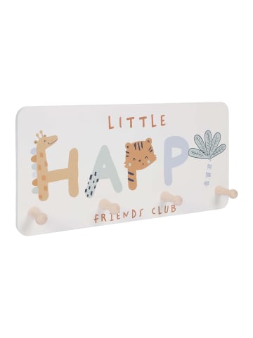 relaxdays Kindergarderobe "Tiere" in Weiß/ Orange - (B)40 x (H)20 x (T)5,5 cm