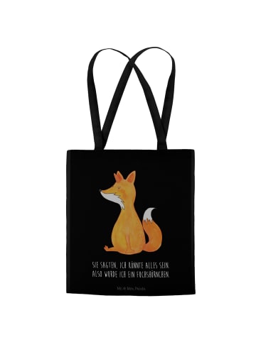 Mr. & Mrs. Panda Shopping Tasche Einhorn Fuchs mit Spruch in Schwarz
