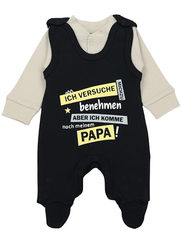 TupTam Baby Strampler Set mit Spruch in schwarz/weiß