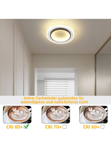 ZMH Deckenleuchte LED in weiß und schwarz rund L 23.5cm 3000K warmweiß 14W