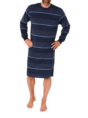 NORMANN Frottee Nachthemd langarm Bündchen - 86931 in marine