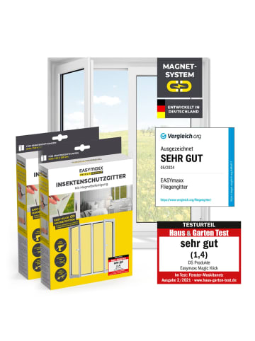 EASYmaxx EASYmaxx Insect Protect Magnet-Insektenschutzgitter 2er-Set, bis max. 110 x 130c