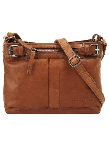 SPIKES & SPARROW Umhängetasche echt Leder in cognac