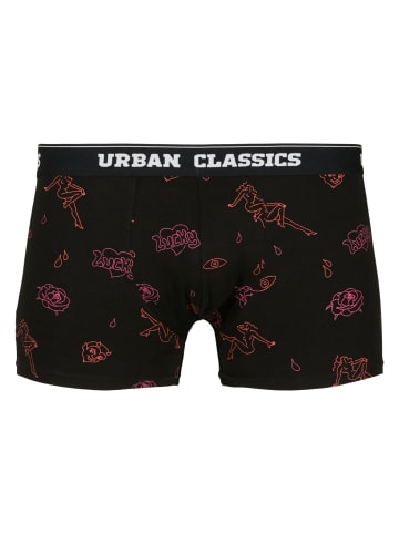 Urban Classics Boxershorts in charcoal/funky AOP/black