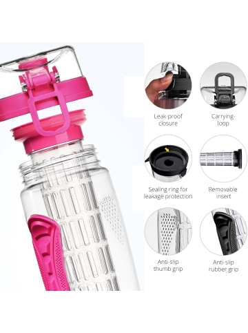 LA VAGUE VITALITY trinkflasche mit einsatz in pink