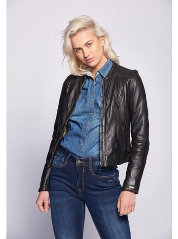 Maze Lederjacke Smaragd in schwarz