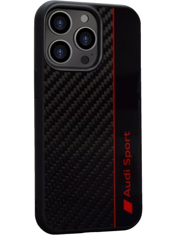 Audi Sport Handyhülle iPhone 13 Mini Stoßabsorbierende Hülle schwarz Carbon