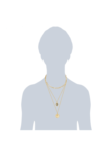 Lulu & Jane Halskette Medaillon/Münze Metall-Legierung Acryl in gelbgold