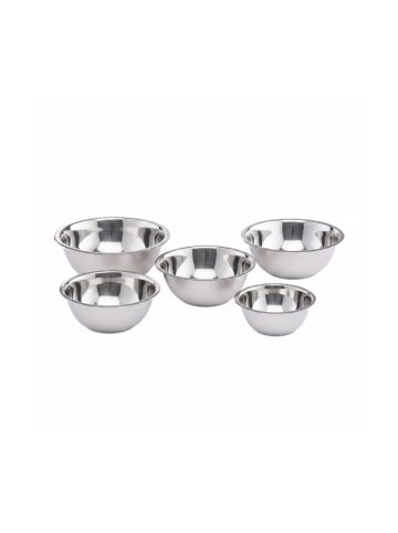 relaxdays Rührschüssel Set 5 teilig in Silber