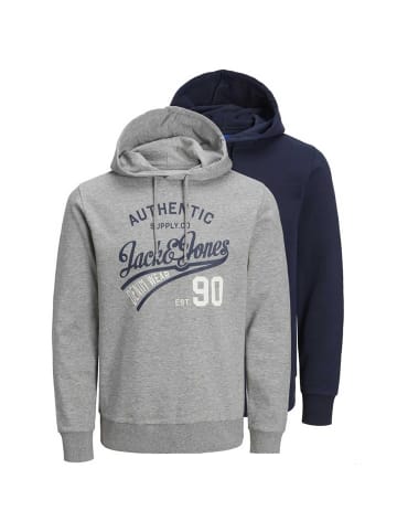 Jack & Jones Sweatshirt 2er Pack in Grau/Dunkelblau