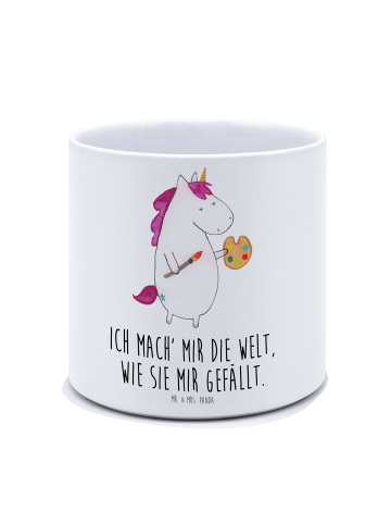 Mr. & Mrs. Panda XL Blumentopf Einhorn Künstler mit Spruch in Weiß