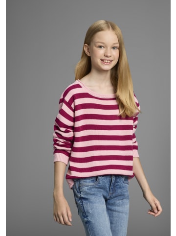 Kidsworld Strickpullover in bordeaux geringelt