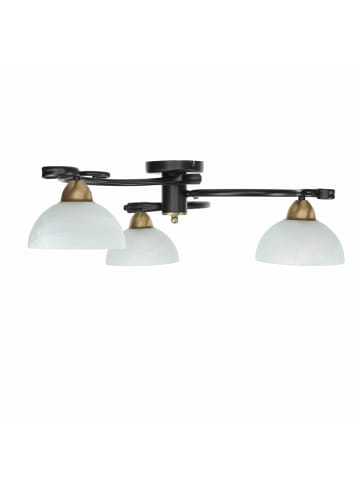 Licht-Erlebnisse Deckenlampe (B)78 x (L)78 x (H)26 cm in Schwarz Weiß Antik Messing