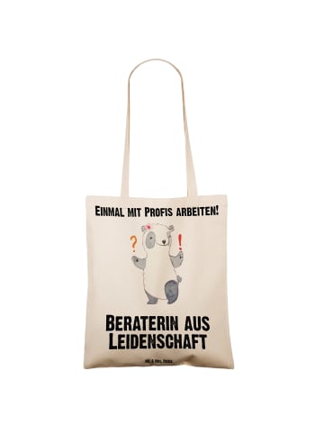 Mr. & Mrs. Panda Shopping Tasche Beraterin Leidenschaft mit Spruch in Creme