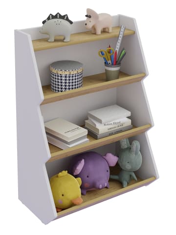 VCM  Holz Kinderregal Bücherregal Kinder Regal Malusa in Weiß / Honig-Eiche