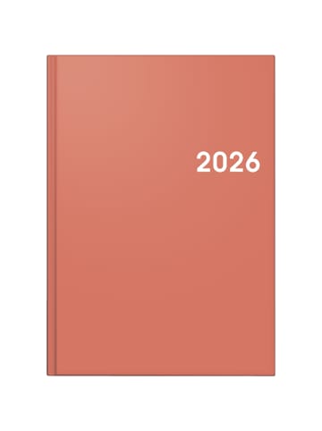 BRUNNEN Buchkalender 795 A5 1 Tag/Seite Balacron-Einband coral 2026