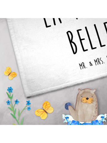 Mr. & Mrs. Panda Handtuch Eule Frankreich mit Spruch in Weiß