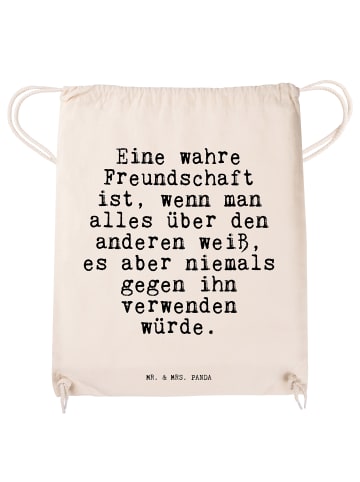 Mr. & Mrs. Panda Stoffrucksack Eine wahre Freundschaft ist,... m... in Creme