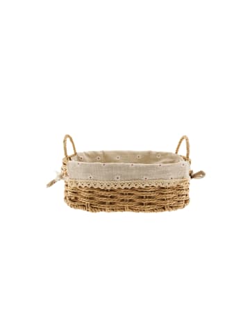 COFI 1453 2-teiliges Brotkorb-Set mit Blumenmuster in Beige
