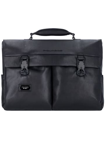 Piquadro Harper Aktentasche Leder 43 cm Laptopfach in black