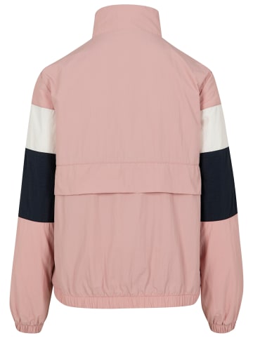 Urban Classics Urban Classics Damen Ladies 3-Tone Crinkle Track Jacket in darkrose/nvy/wht