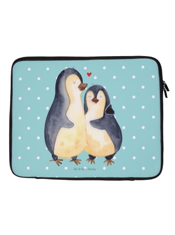 Mr. & Mrs. Panda Notebook Tasche Pinguin umarmen ohne Spruch in Türkis Pastell