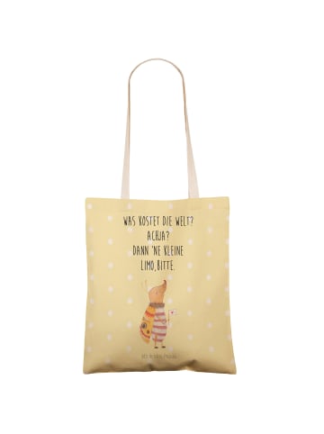 Mr. & Mrs. Panda Henkeltasche Nachtfalter Fähnchen mit Spruch in Gelb Pastell