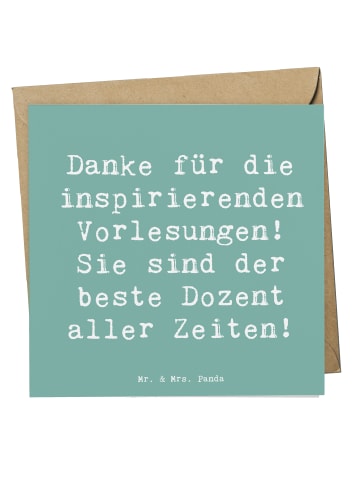 Mr. & Mrs. Panda Klappkarte Spruch Bester Dozent mit Spruch in Meeresbrise